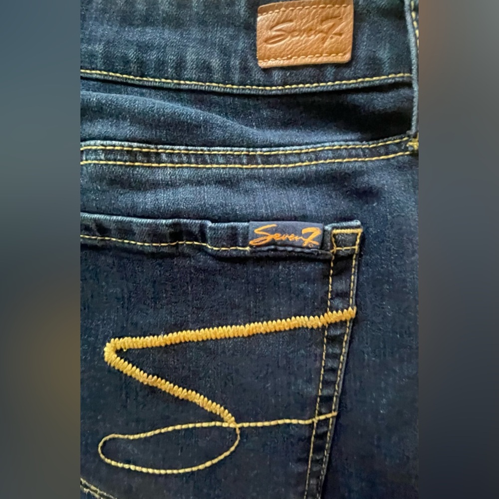 Seven7 Dark Blue Denim Shorts - Picture 7 of 10